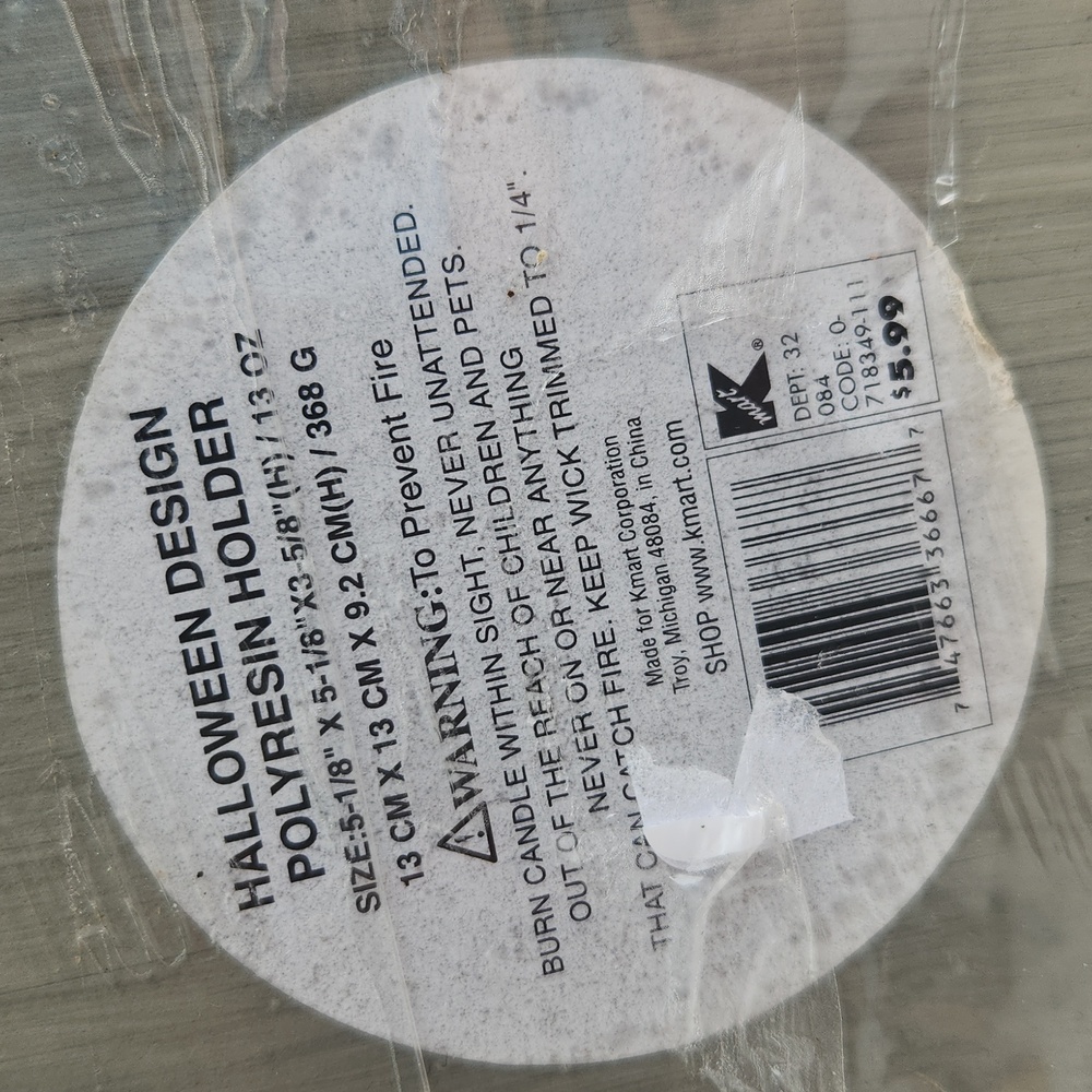 Vintage Colorful Halloween Candle Holder with Witch and Pumpkins Bat And Cat - Picture 7 of 7